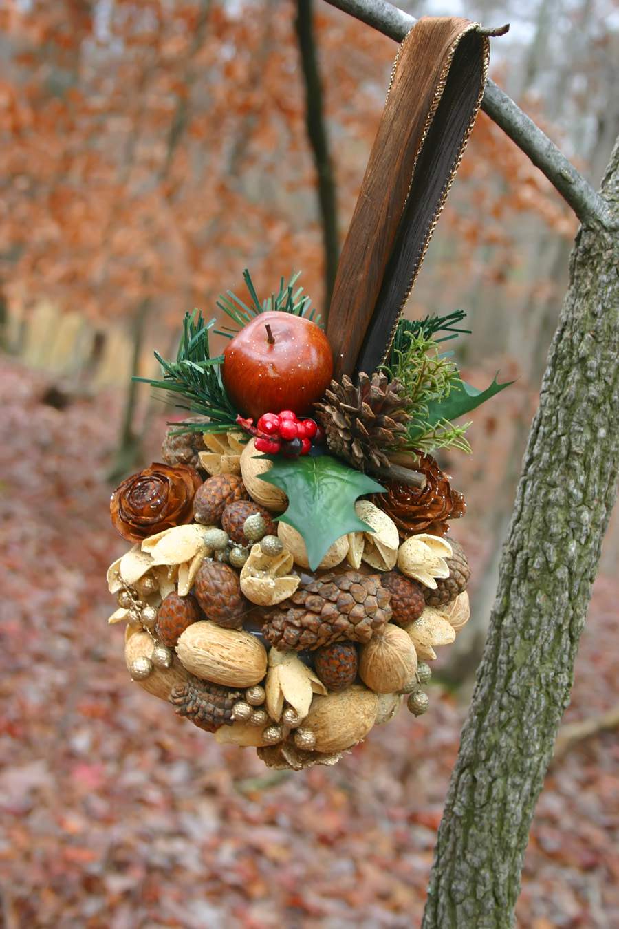 Pinecone DIY Kissing Ball - Happy Hour Projects