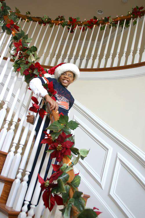 Blog poinsettias stairs