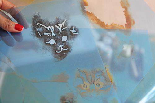 Blog kitty apron stencil