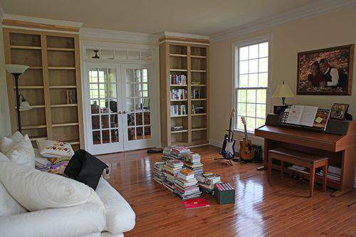 Blog at home with books music room