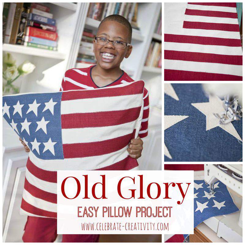 Old glory pillow graphic