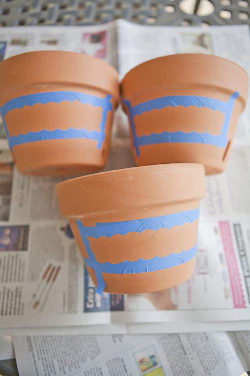 terra cotta pots and tape