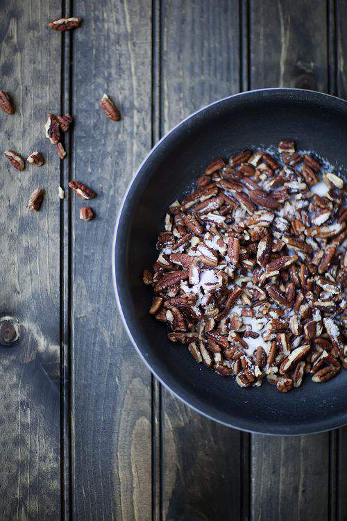 pecans in saucepan