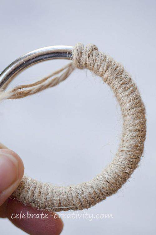 metal ring and jute