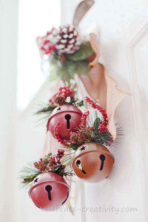 holly and jingle bells door hanger