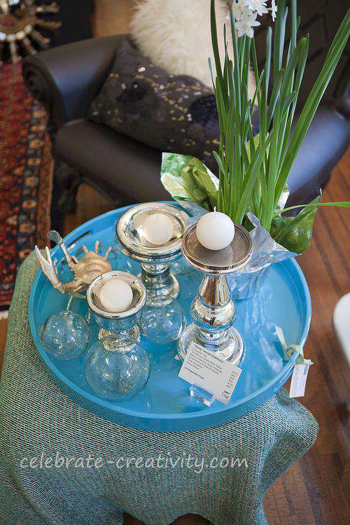 turquoise and silver tablescape