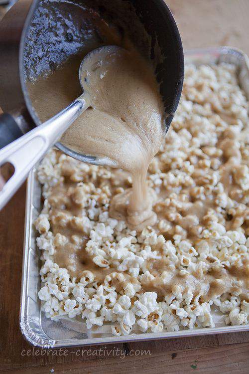 pouring caramel