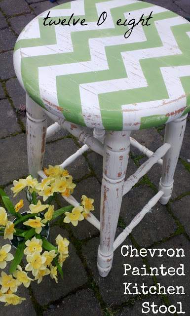 Twelve O Eight Chevron Stool