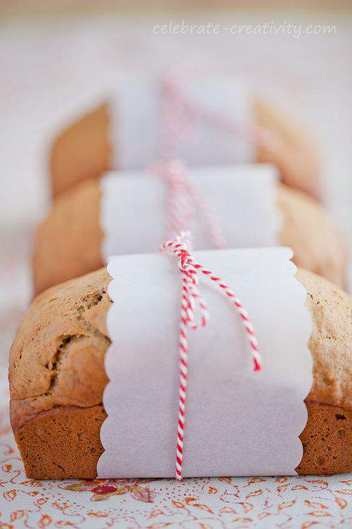 decorated banana bread loaves