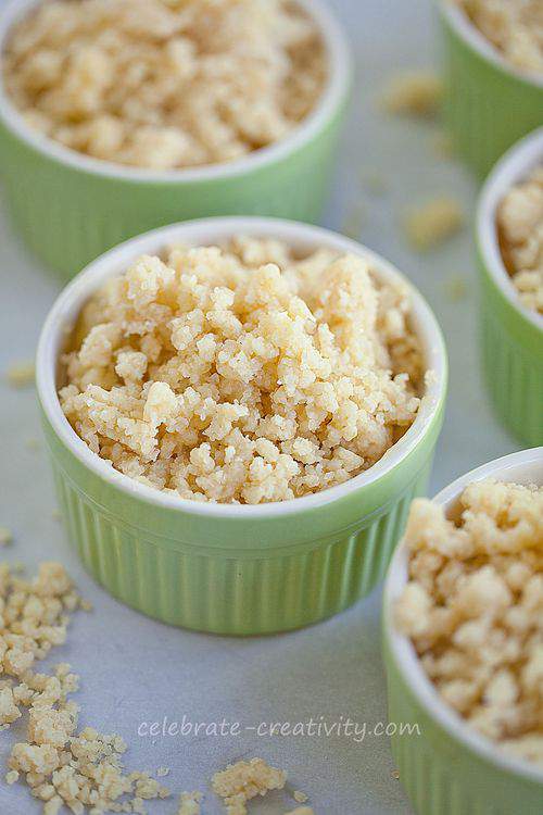 crumble ready for the oven