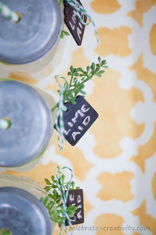 chalkboard tags and mason jars