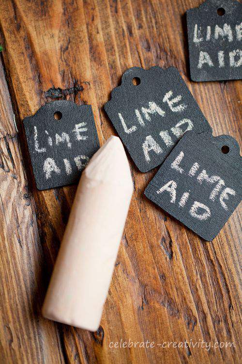 drink tags using chalkboard paint