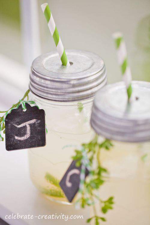 drink tags using chalkboard paint