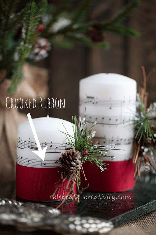 Music-candles crooked ribbon