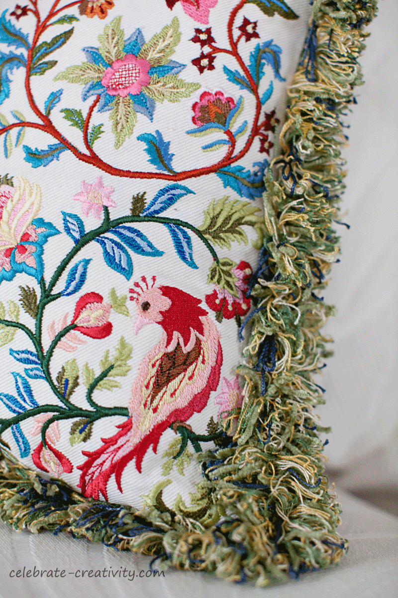 Jacobean-pillow-side-view