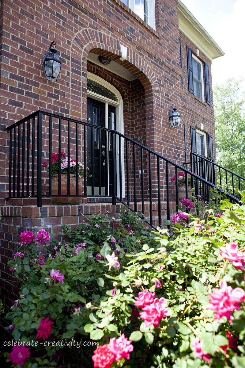 Porch flowers steps