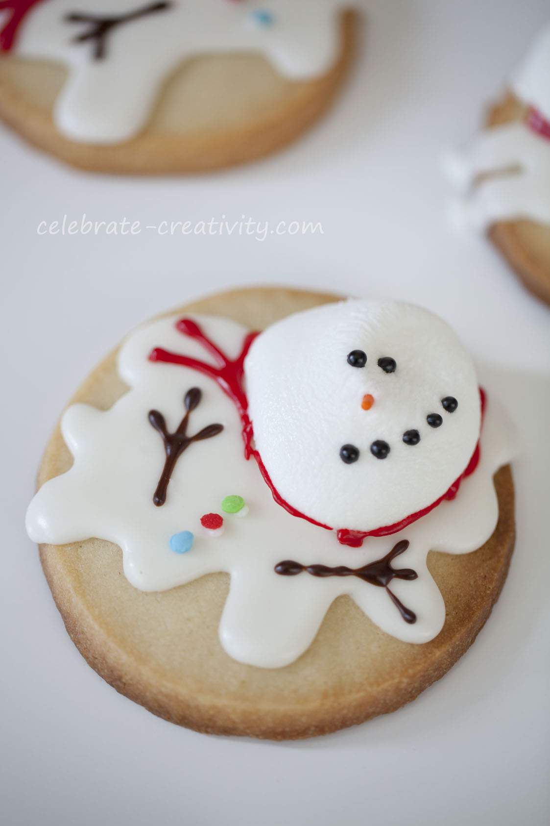 Melting Snowman Sugar Cookies - Life's Little Sweets