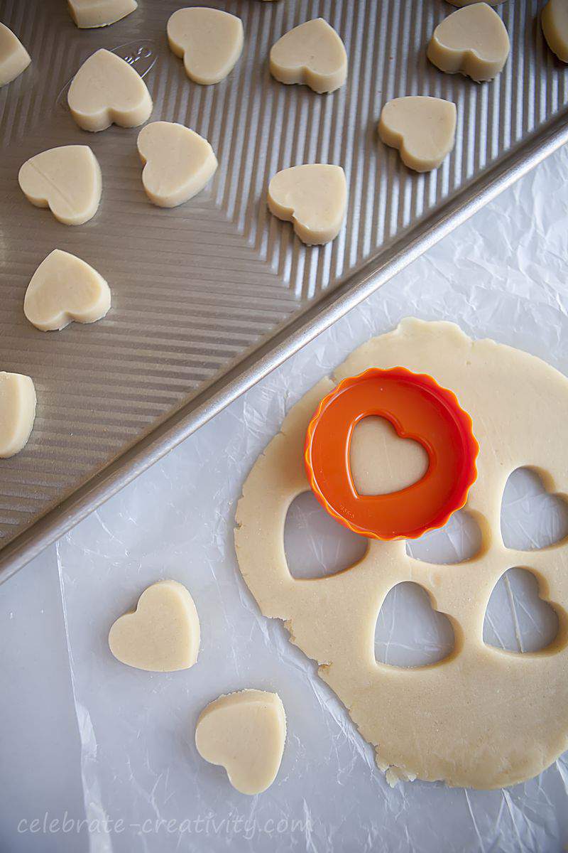heart shaped cookie dough