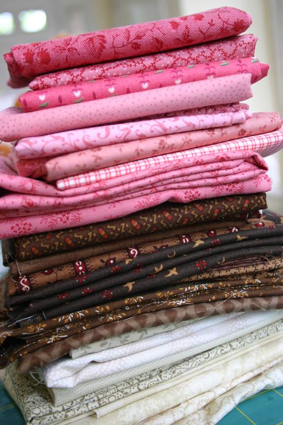 pink and brown quilt fabric