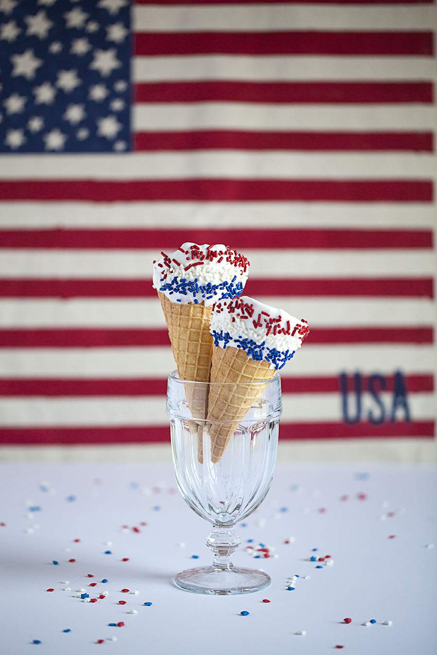 patriotic waffle cones