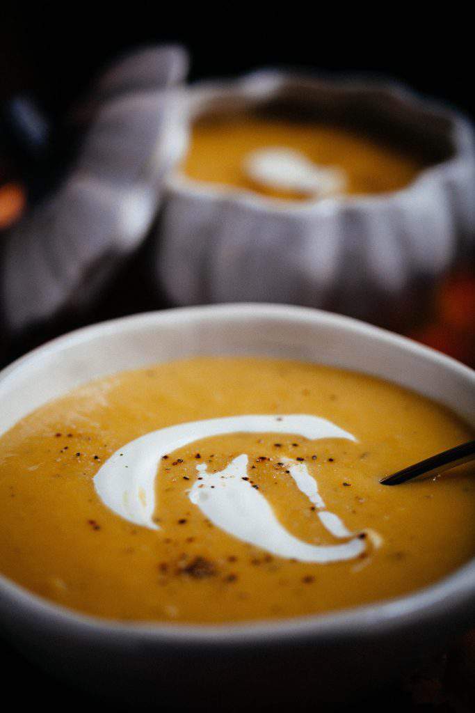 pumpkin soup dish