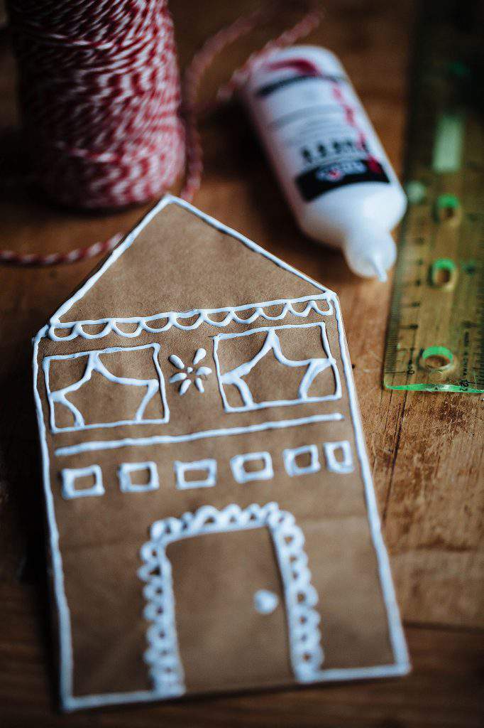 puffy paint gingerbread house