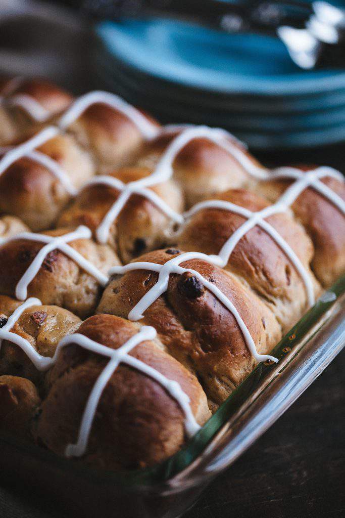 hot cross buns closeup