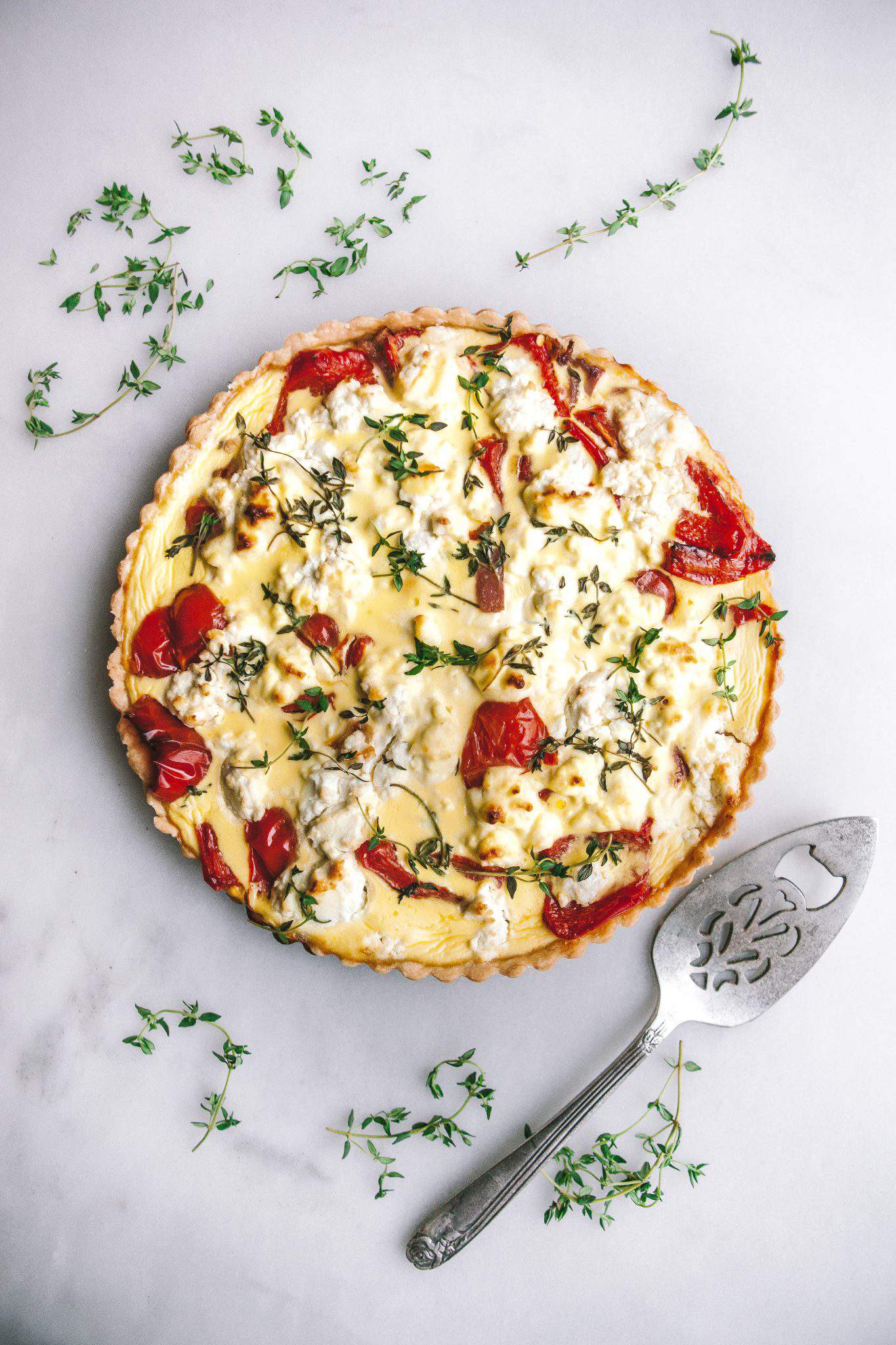 pepper and goat cheese tart