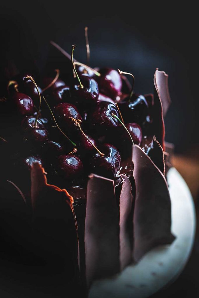 black forest cake and cherries