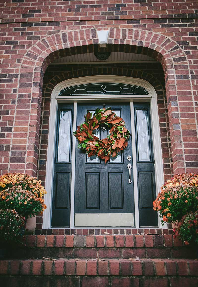 magnolia door wreath