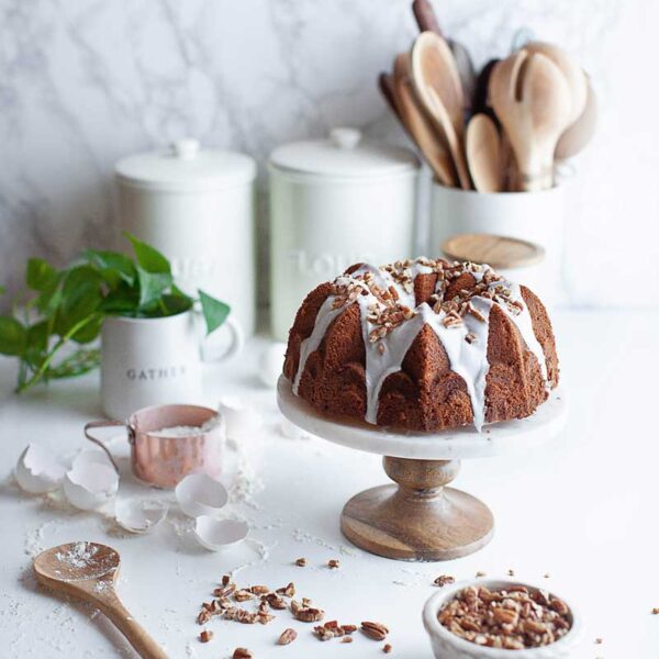 Pecan-Topped Bundt Cake