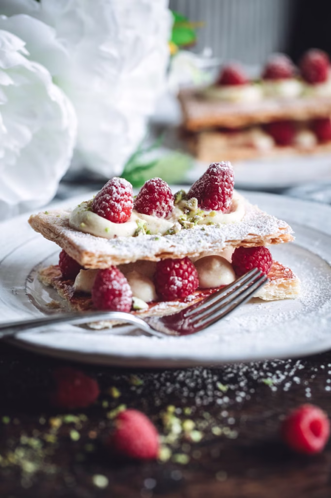 raspberry topped puff pastry