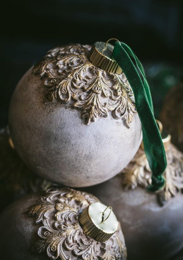 ornate ornament with ribbon